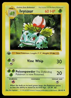 Pokemon Card - Ivysaur 1st Edition Base Set Shadowless 30/102 - Image 1