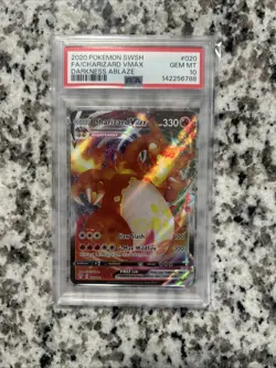 Pokemon TCG Charizard VMAX Darkness Ablaze Holo Ultra Rare Card 020/189 PSA 10 - Image 1