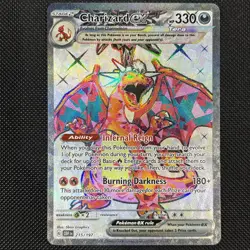 Pokemon TCG Charizard EX Holo Card 215/197 Obsidian Flames Series - Image 1
