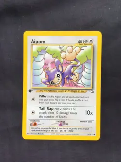 Pokemon Cards: Neo Genesis 1st Edition Uncommon: Aipom 26/111 - Image 1