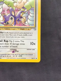 Pokemon Cards: Neo Genesis 1st Edition Uncommon: Aipom 26/111 - Image 4