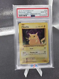 2016 POKEMON XY EVOLUTIONS CRACKED ICE #35 PIKACHU-HOLO PSA 10 POP 362 - Image 1