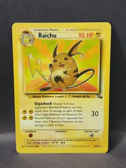 Pokemon TCG Raichu Fossil 29/62 Non Holo Rare Unlimited Vintage - Image 1