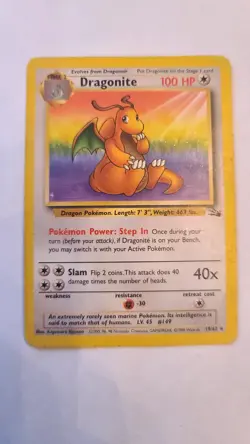Pokemon TCG: Dragonite Fossil 19/62 MP/LP - Image 1