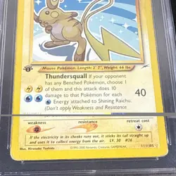 ⚡ 2002 POKEMON NEO DESTINY 1ST EDITION #111 SHINING RAICHU - PSA 4 ⚡ - Image 2