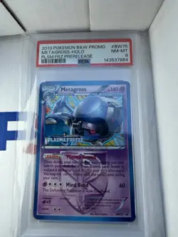 Pokemon Holo Metagross Plasma Freeze Prerelease Promo BW75 PSA 8 Pop 31 - Image 1