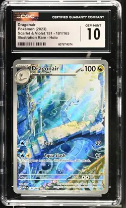 2023 Pokemon 151 Dragonair Full Art Illustration Rare #181/165 CGC 10 - Image 1
