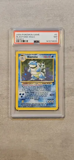 Blastoise Base Set 2 Holo Rare Card 2/130 PSA Graded 7 Pokemon TCG - Image 1
