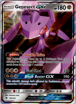 Genesect GX - 130/214 - Pokemon Lost Thunder Sun & Moon Ultra Rare Card NM - Image 1