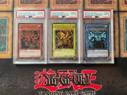 Set of 3 God Cards Obelisk Slifer Ra LC01 EN001 EN002 EN003 2010 Yugioh PSA 10 - Image 1