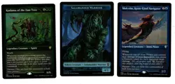 3- Foil Magic Cards Kodama Malcoln and Salamander Warrior Out-of-Pack Quality - Image 1