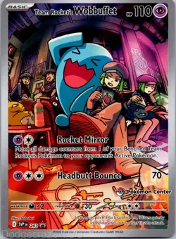Team Rocket's Wobbuffet 203 Promo Scarlet & Violet Pokemon Center Stamp - Image 1