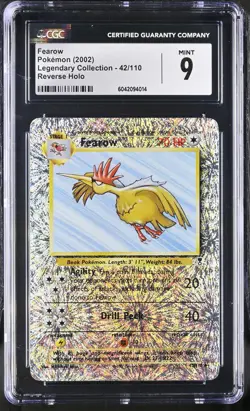 CGC 9 MINT Fearow 2002 Legendary Collection 42/110 Reverse Holo Pokemon Card - Image 1