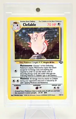 Pokemon TCG Clefable Jungle Card 1/64 Holo Unlimited Holo Rare Stage 1 NM - Image 1
