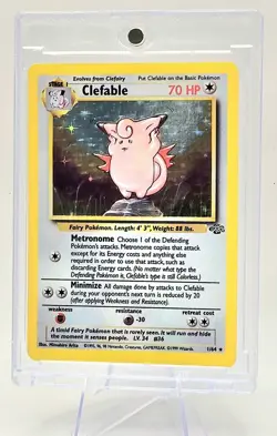 Pokemon TCG Clefable Jungle Card 1/64 Holo Unlimited Holo Rare Stage 1 NM - Image 2