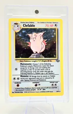 Pokemon TCG Clefable Jungle Card 1/64 Holo Unlimited Holo Rare Stage 1 NM - Image 3