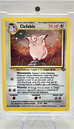 Pokemon TCG Clefable Jungle Card 1/64 Holo Unlimited Holo Rare Stage 1 NM - Image 4
