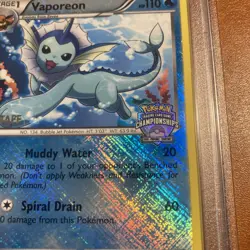 VAPOREON STAFF #25 - 2012 Pokemon Card State Championships Promo PSA 7 Holo RARE - Image 3