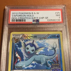 VAPOREON STAFF #25 - 2012 Pokemon Card State Championships Promo PSA 7 Holo RARE - Image 5