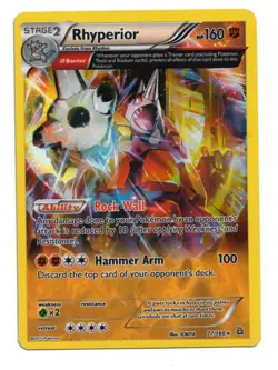 Pokemon Card: Rhyperior Full Art HOLO 77/160 XY Primal Clash Set Rare! NM - Image 1