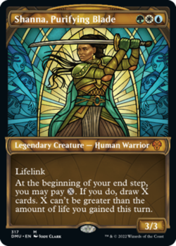 1x (317) Shanna, Purifying Blade - FOIL - SHOWCASE STAINED GLASS MTG Dominaria U - Image 1