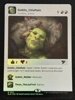 1x MTG Goblin Chieftain (Rainbow Foil) - Secret Lair Drop Series (SLD) #1615 - Image 1