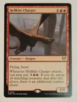 Hellkite Charger Commander Masters Regular Rare Dragon CMM 232 mtg NM/M - Image 1