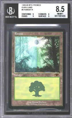 Magic MTG Promo GURU Basic Land Forest BGS 8.5 - 9 8 9 9 B+++ NEAR MINT NM - Image 1