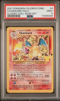 2021 Pokemon Celebrations Charizard-Holo #4 Classic Coll-Base Set PSA 9 - Image 1