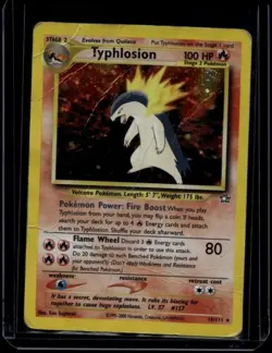Pokemon TCG Typhlosion 18/111 Neo Genesis Holo DMG Damaged - Image 1