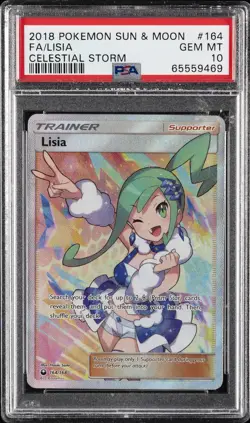 2018 POKEMON SUN & MOON CELESTIAL STORM #164 FULL ART/LISIA PSA 10 - Image 1