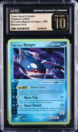 2004 POKEMON EX TEAM MAGMA VS AQUA #3 TEAM AQUA'S KYOGRE CGC 10 PRISTINE - Image 1