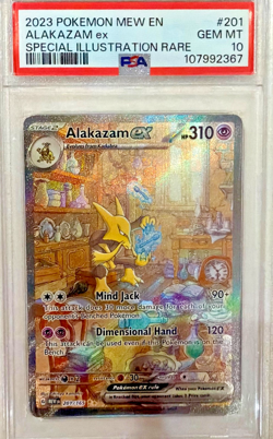 2023 POKEMON ALAKAZAM ex #201/165 Sv: Holo SPECIAL ILLUSTRATION RARE PSA 10 - Image 1