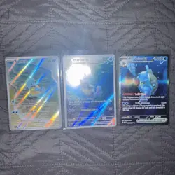 Complete Pokemon 151 Starter Evolutionary Line NM Squirtle Wartortle Blastoise - Image 1