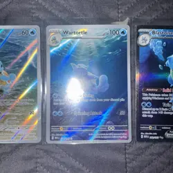 Complete Pokemon 151 Starter Evolutionary Line NM Squirtle Wartortle Blastoise - Image 3