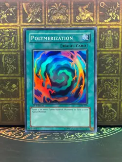 Yugioh LOB-059 Polymerization LOB-059 Super Rare 1st Edition Asian English - Image 1