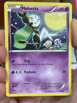 POKEMON MELOETTA BW68 PROMO BLACK STAR HP CARD - Image 1