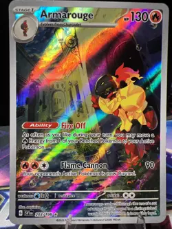 Armarouge Scarlet & Violet Base Illustration Rare Holo Pokemon TCG Card 203/198 - Image 1
