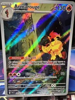 Armarouge Scarlet & Violet Base Illustration Rare Holo Pokemon TCG Card 203/198 - Image 3