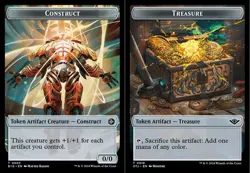 1x Construct (0003) // Treasure (0018) Double-Sided Token - Foil - Outlaws Of Th - Image 1