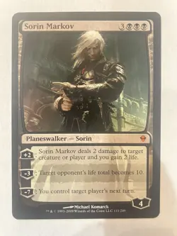 MTG Zendikar Sorin Markov Black Mythic Rare Unplayed NM - Image 2