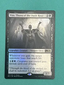 Vito, Thorn of the Dusk Rose Prerelease Legend.Rare Black Foil 2021 MTG 127 NM - Image 1