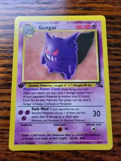 Pokemon Fossil 1st Edition Non-Holo Gengar 20/62 - Image 1