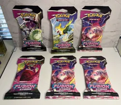 LOT OF 6 Pokemon TCG: Sword & Shield-Fusion Strike Booster Pack - Image 1