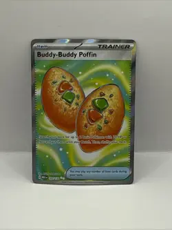 Buddy-Buddy Poffin 167/132 Ultra Rare Mega Evolution Pokemon Holo Near Mint - Image 1