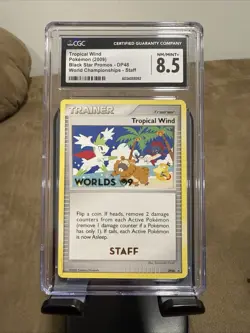 Pokemon CGC 8.5 Tropical Wind DP48 STAFF Promo 2009 World Championships Black - Image 1