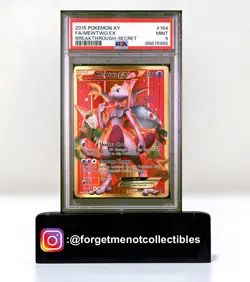 Rare 2015 POKEMON XY BREAKTHROUGH SECRET #164 FULL ART/ MEWTWO EX PSA 9 Gold - Image 1