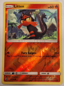 Pokemon - Litten - 12/70 - Reverse Holo - Dragon Majesty - NM/M - Image 1