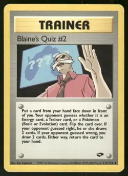 Pokemon Tcg Blaine's Quiz #2 #111 Pokemon Gym Challenge MP - Image 1