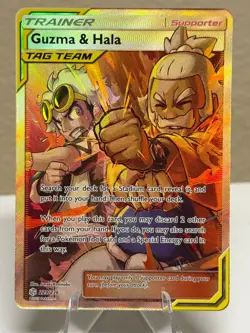 Guzma & Hala (Full Art) 229/236 Sm-Cosmic Eclipse Holo Illustration Rare Pokemon - Image 1